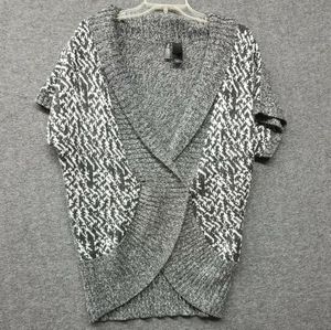 Bisou Bisou Sweater Snap Front Cardigan, Size L Dolman Sleeve Missing Belt